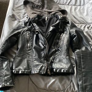 Free People faux leather motorcycle jacket size 0